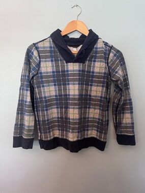 Tea Collection Plaid Collared Sweatshirt